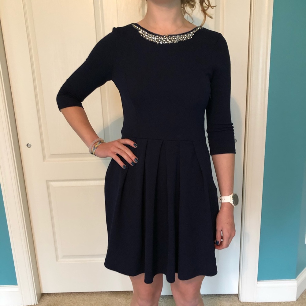 Bedazzled Neckline Dress